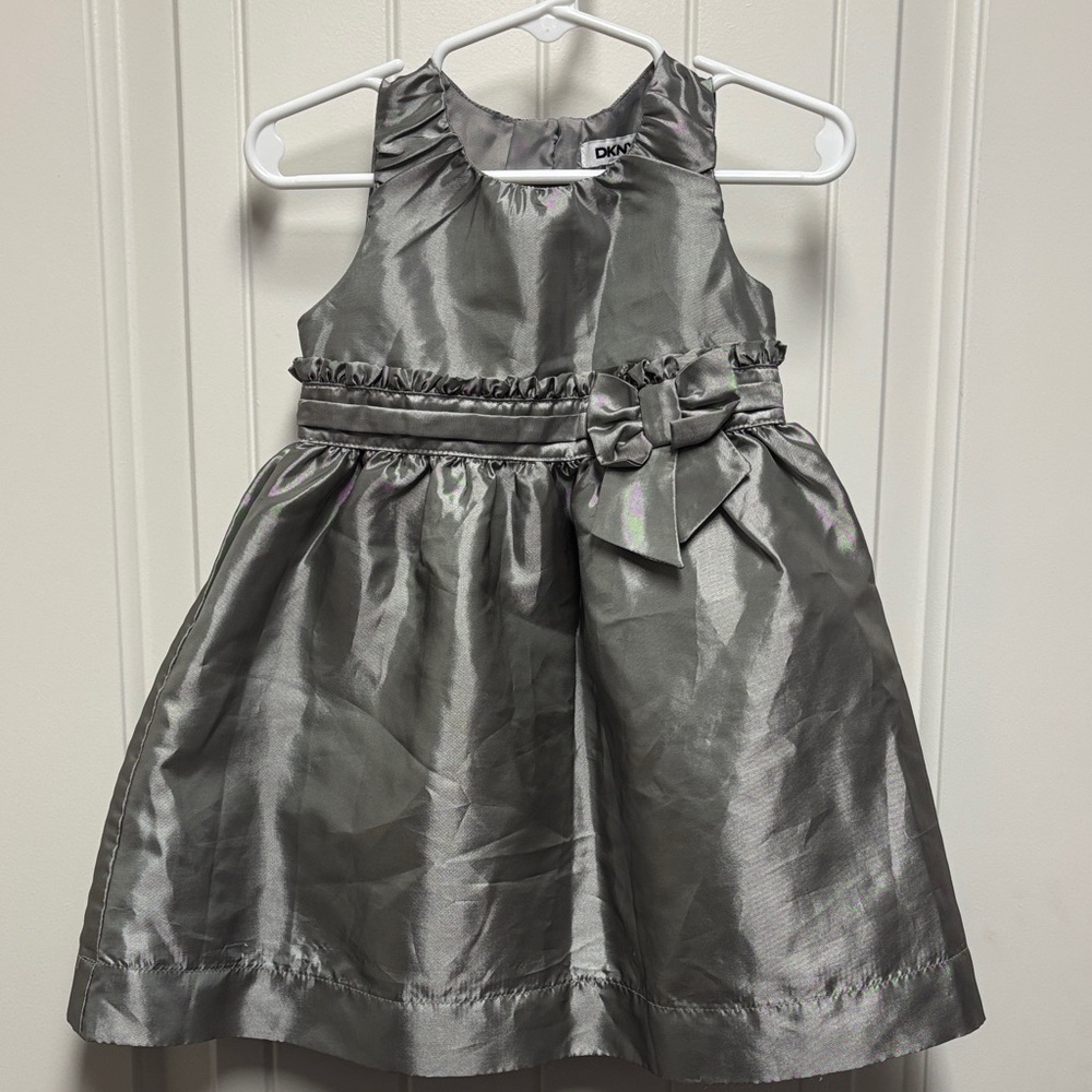 DKNY Metallic Silver Kids Dress